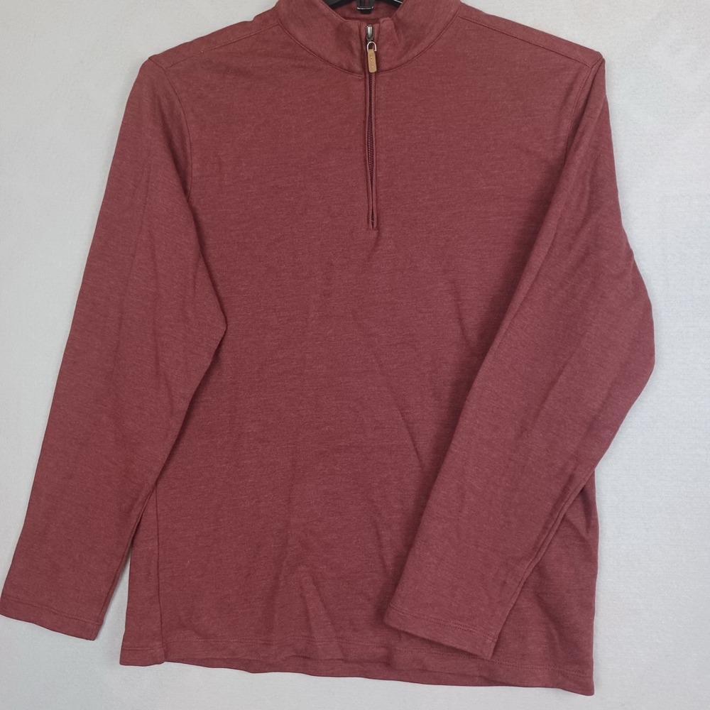 MIZZEN + MAIN Mens L PULLOVER  QUARTER ZIP PERFORMANCE Burgandy
